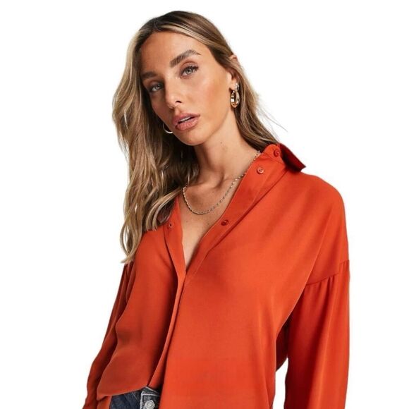 ASOS Design Button Up Long Sleeve Shirt size 6 - Picture 10 of 10